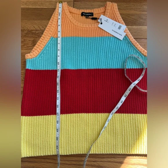 525 America Colorblock Knit Tank Top Summer Colorful Size Medium NWT - Picture 8 of 10